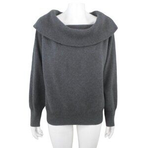 J Jill Pure Charcoal Gray Wide Cowl Neck Sweater
